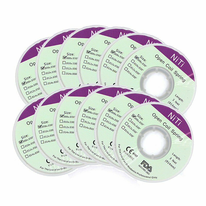 10×Dental Orthodontic Niti Open Coil Spring Dia..008X.030” 914mm Length