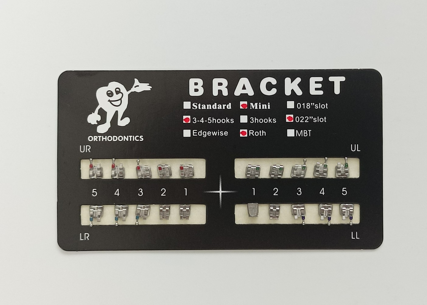 20Pcs/Set Orthodontic Dental Metal Brackets MIM Braces Mini Roth 022 Hooks 345