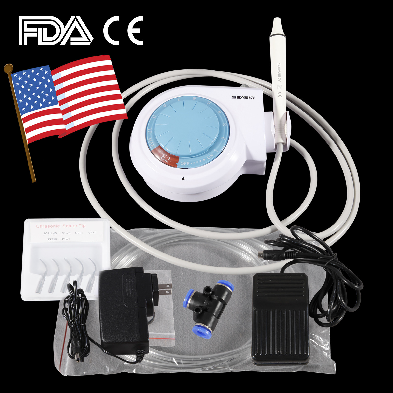 FDA SEASKY Dental Ultrasonic Piezo Scaler & Handpiece Tips fit EMS SKYSEA E2