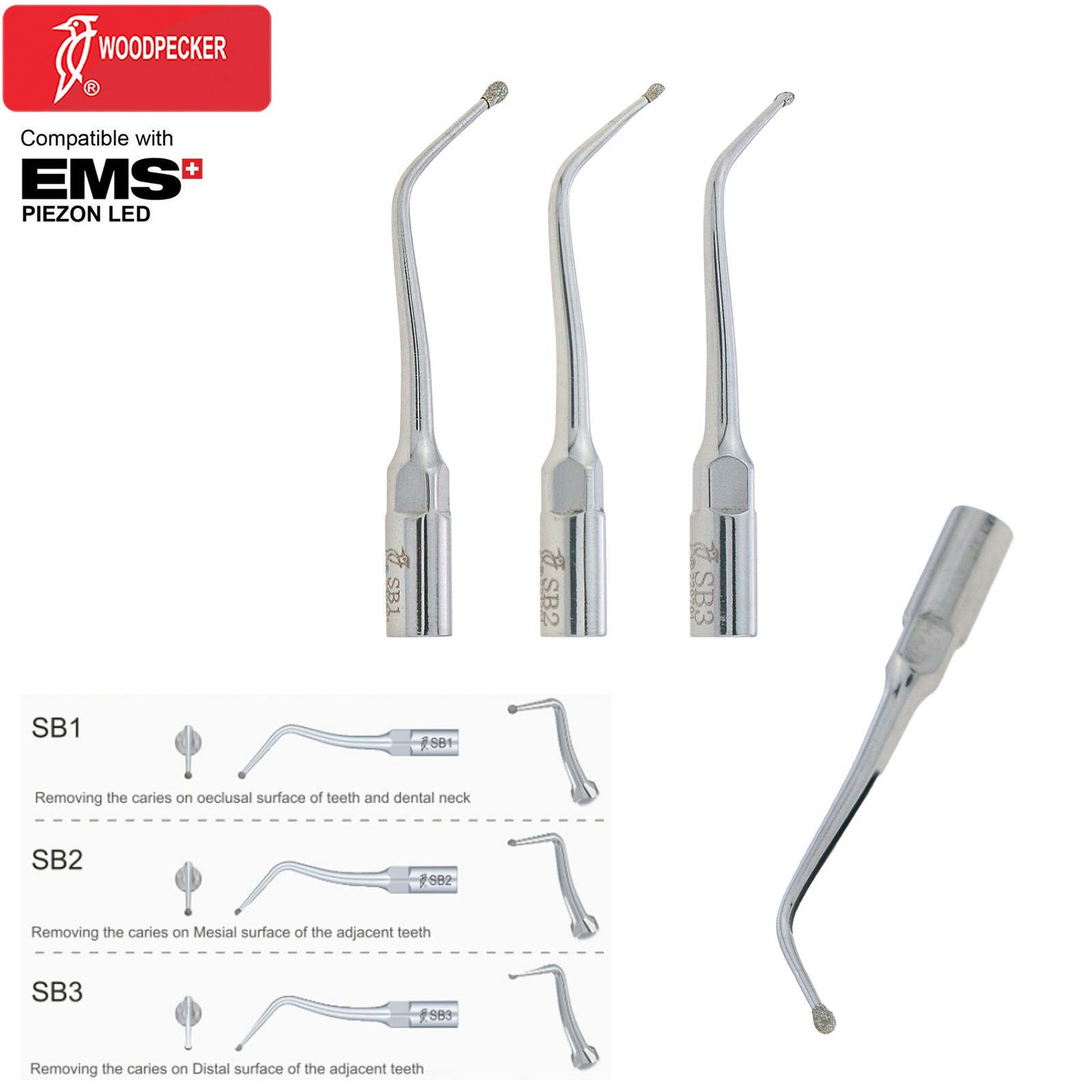 Woodpecker Dental Ultrasonic Scaler Tips EMS UDS Endo Perio Root Canal Scaling