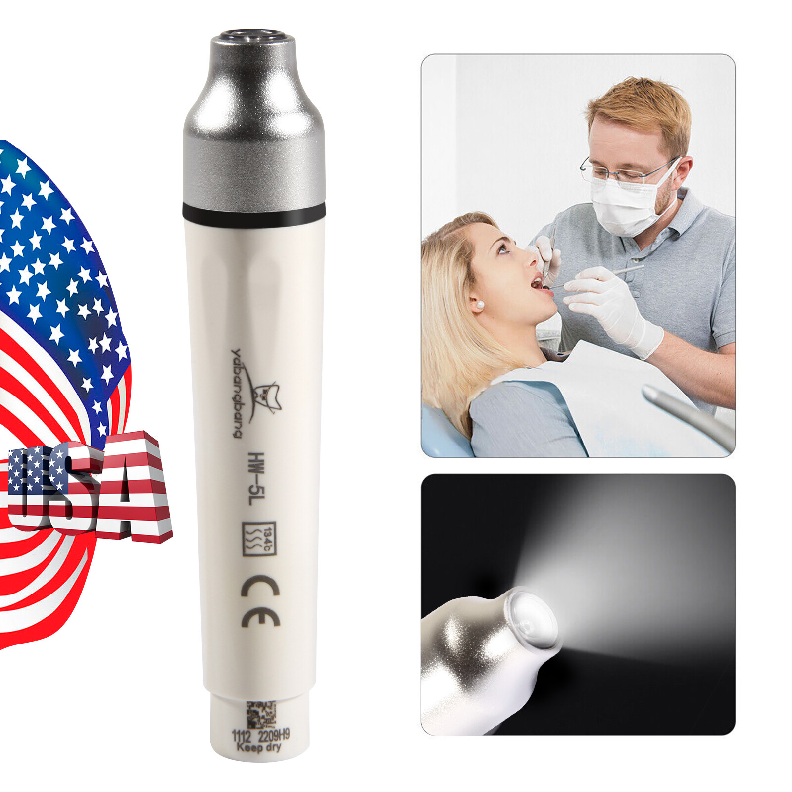1-10 HW-5L SANDENT Ultrasonic Piezo Scaler Handpiece LED For Woodpecker EMS UPS