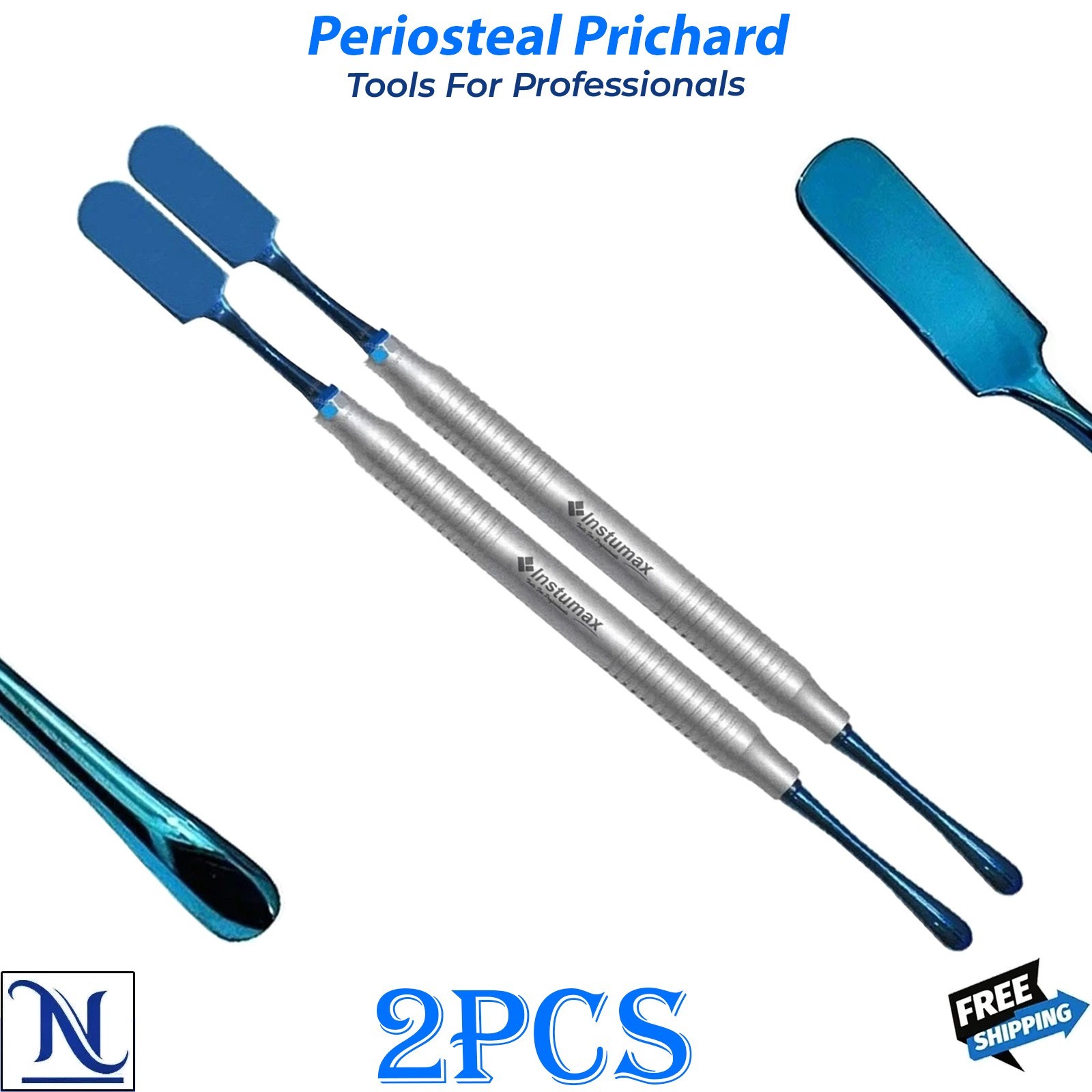 Dental Oral Surgery Prichard Periosteal Elevator Titanium Blue Instrument