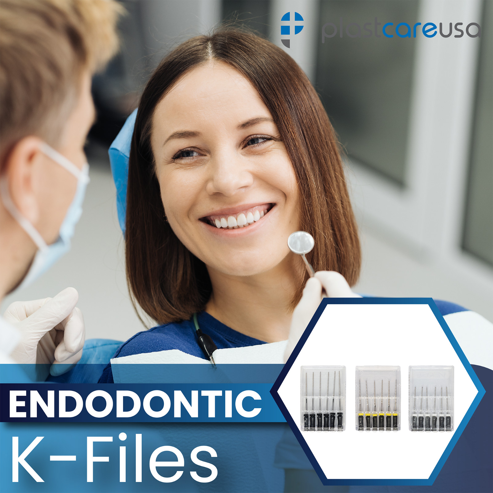 Size 15-40 Assorted 25mm Endo K-Files, Endodontic Dental K Files