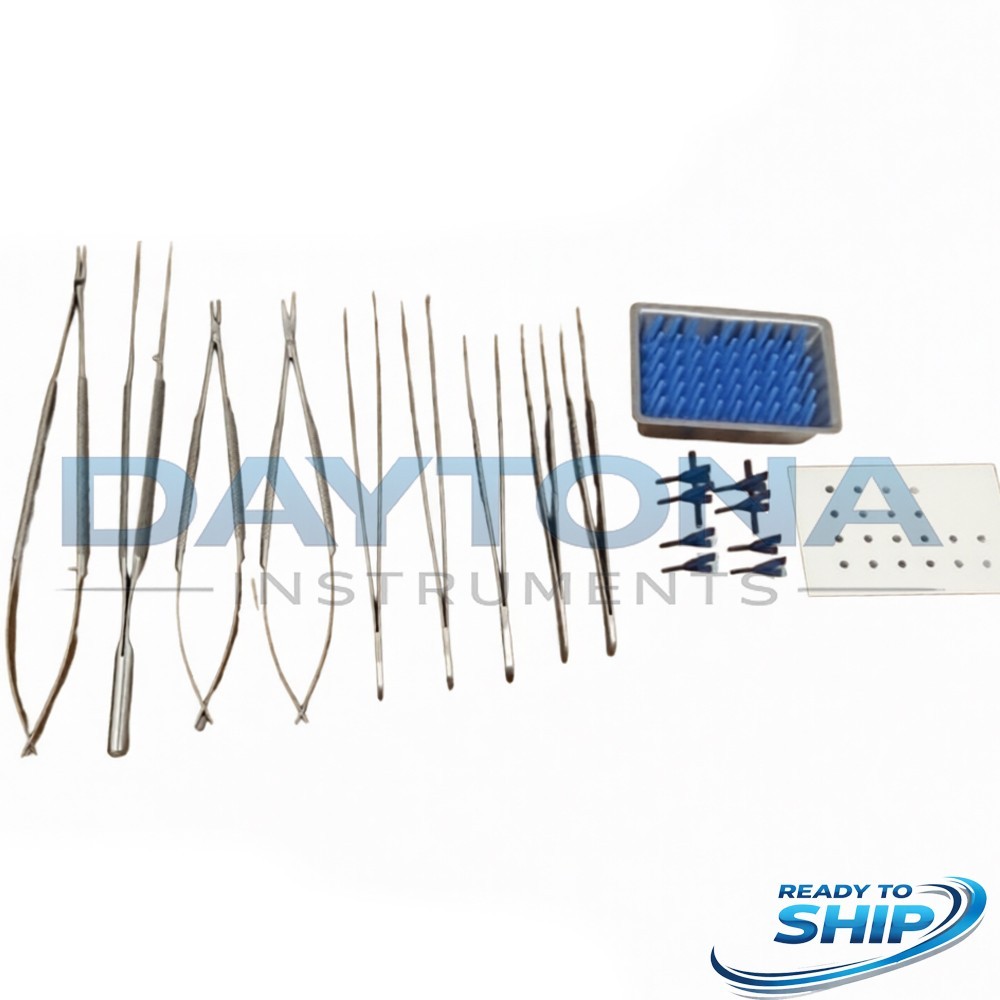 Micro Surgery Instrument Set 9 Pcs With Micro Vascular Clamp Plastic Surgery