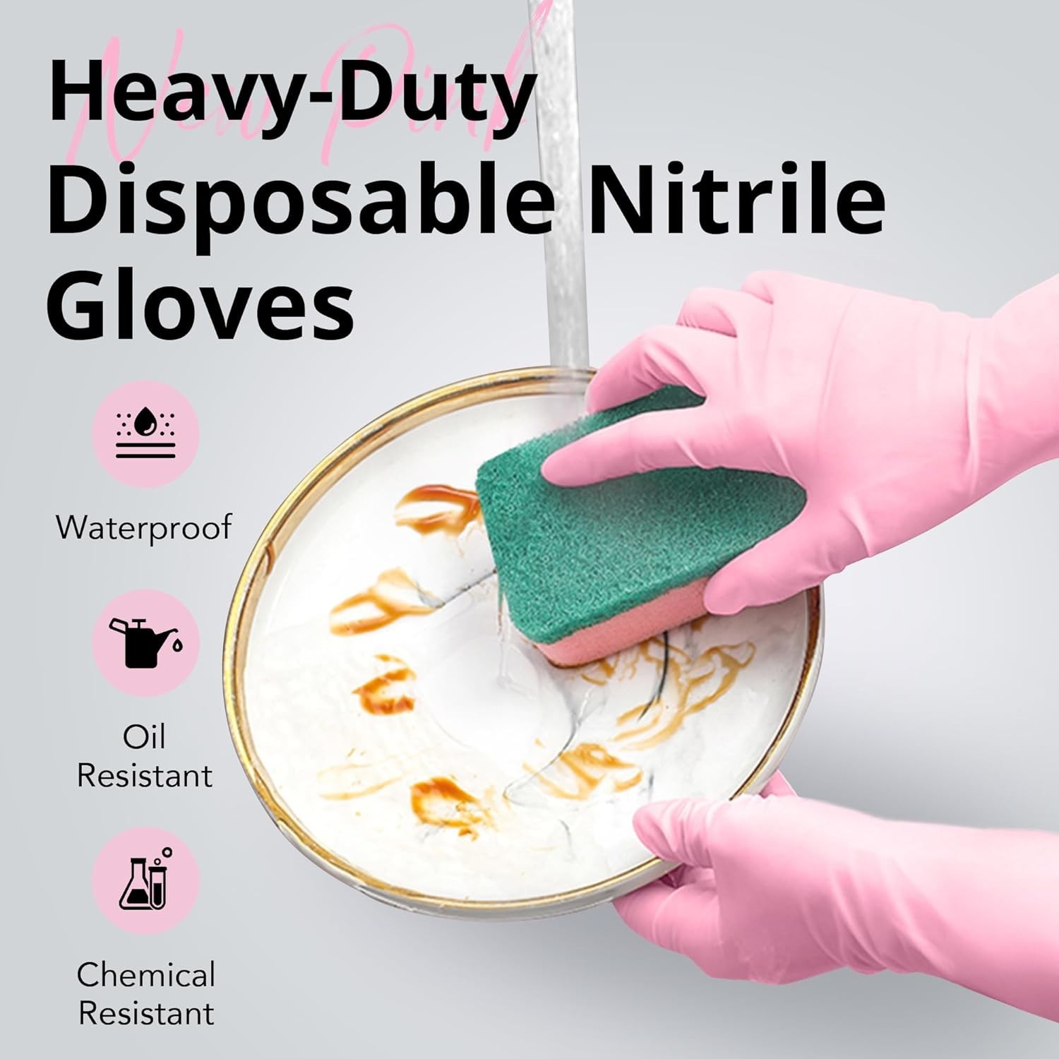 Comfortable Cherry Blossom Disposable Gloves – 12-Inch Length, Latex-Free, Large