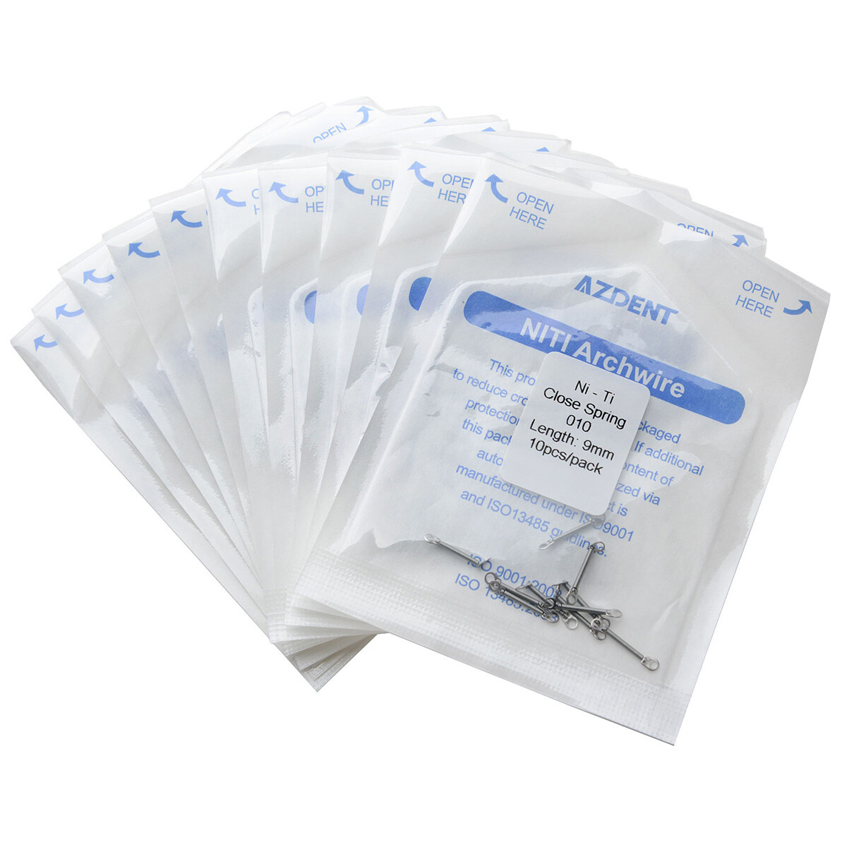Ortodoncia dental Niti Resorte helicoidal cerrado de alta resistencia 10pcs/Pack
