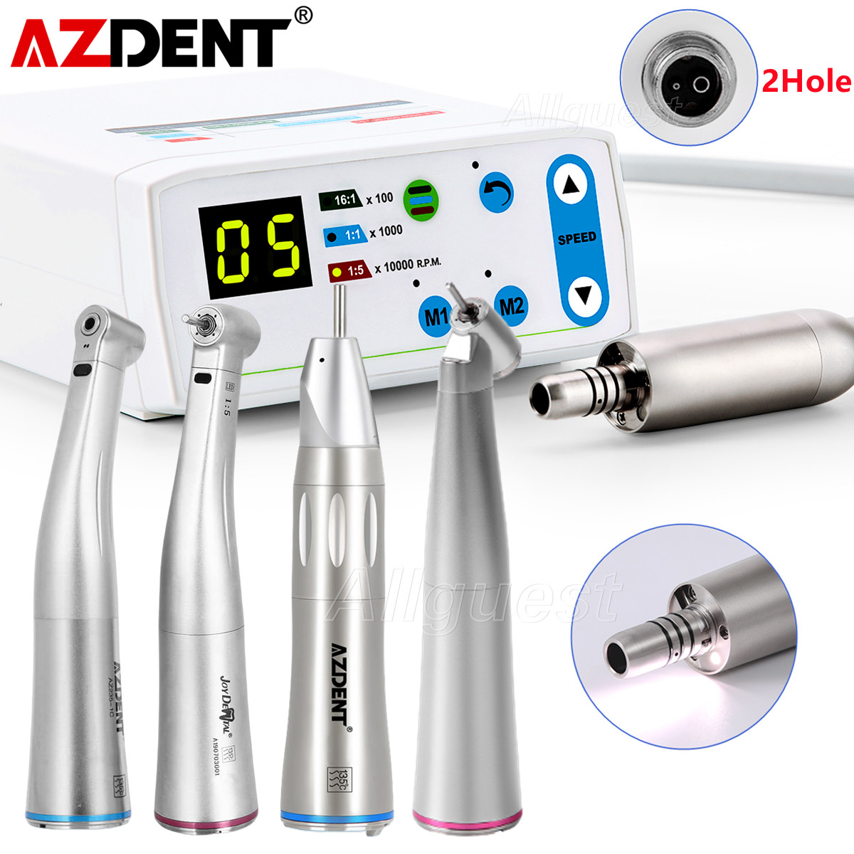 Dental Brushless Electric LED Micro Motor 2 Hole/1:1/1:5/1:4.2 LED Handpiece