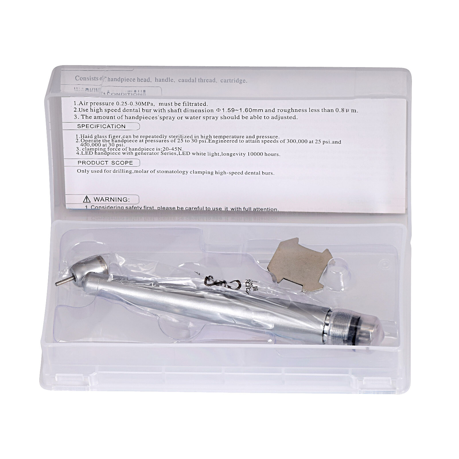 Dental 45° Degree Surgical High Speed Handpiece Push Button Single Spray 4 Holes