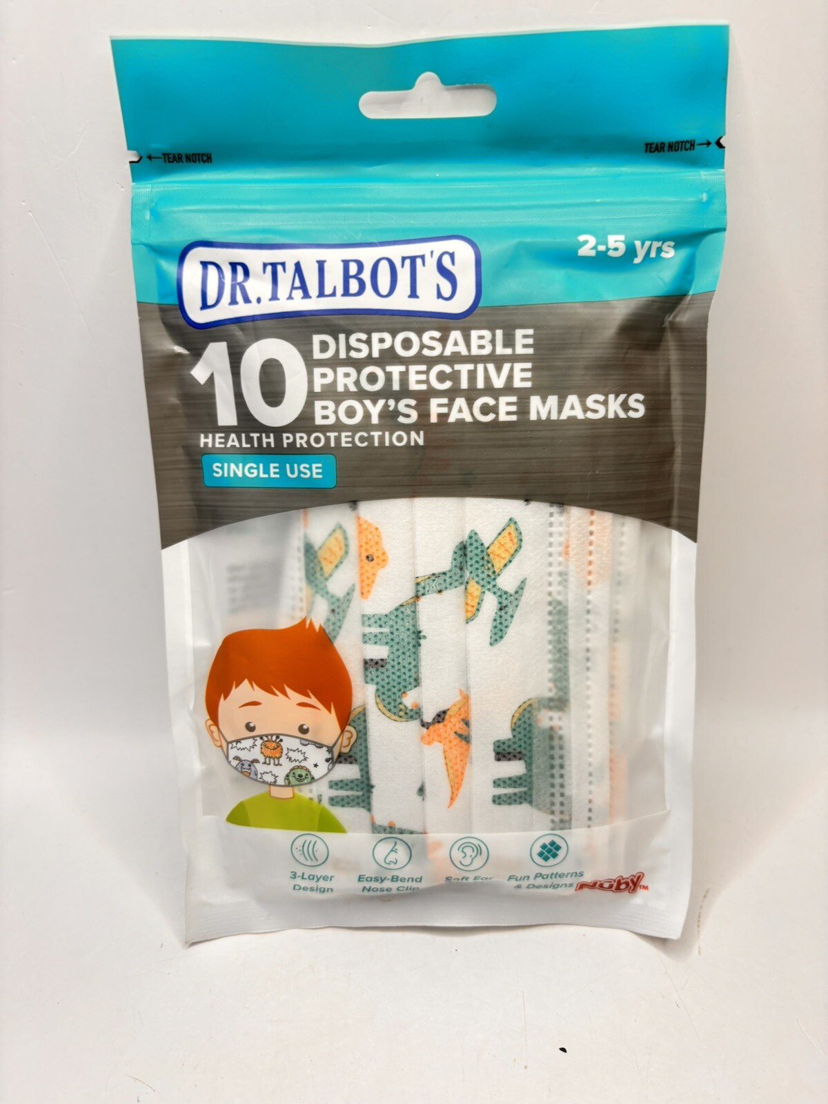 Dr. Talbot’s Disposable Face Masks Boys 2–5 Years 10 Count
