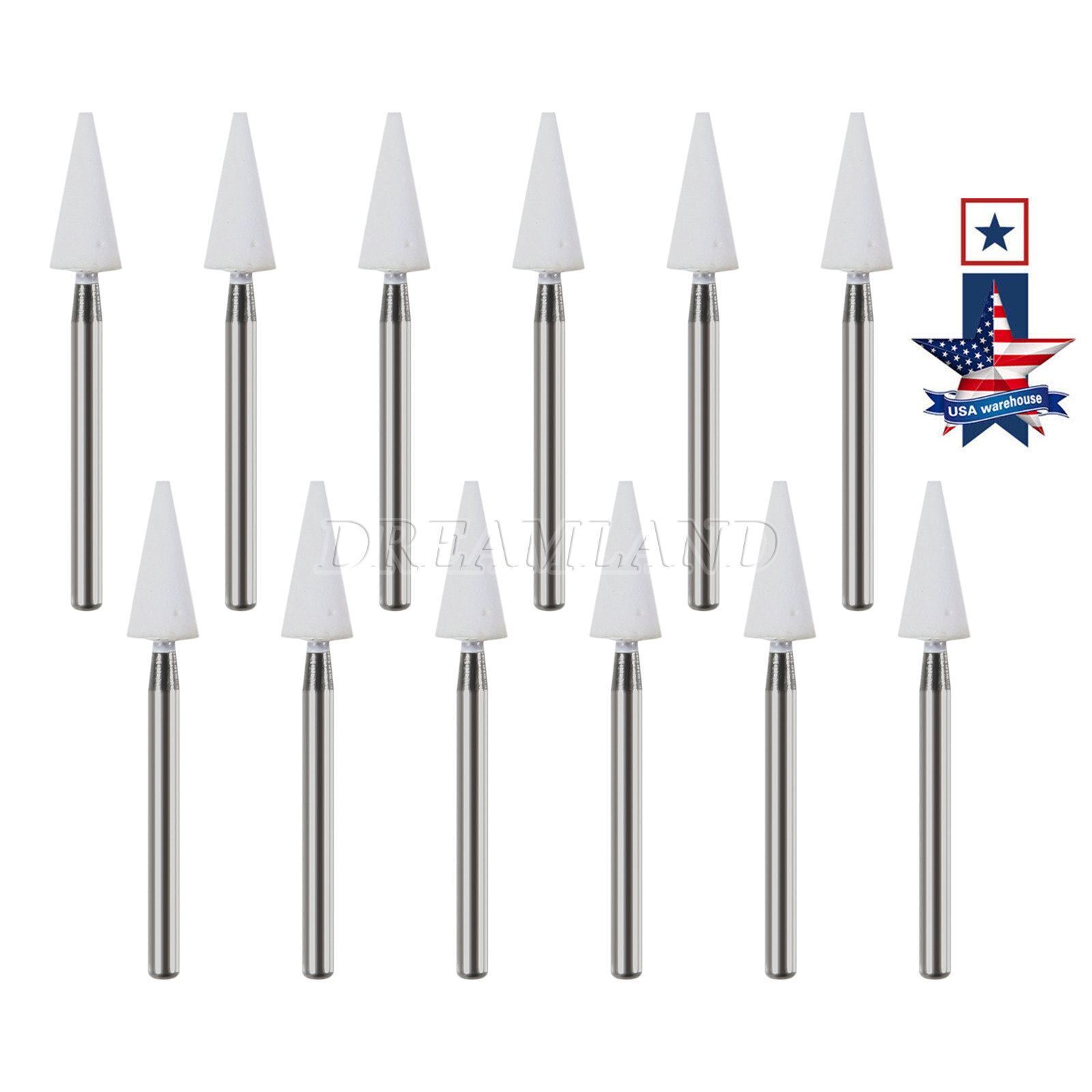 White Mounted Stone Bur FG CN1 (12 per box) Mounted Abrasion Point