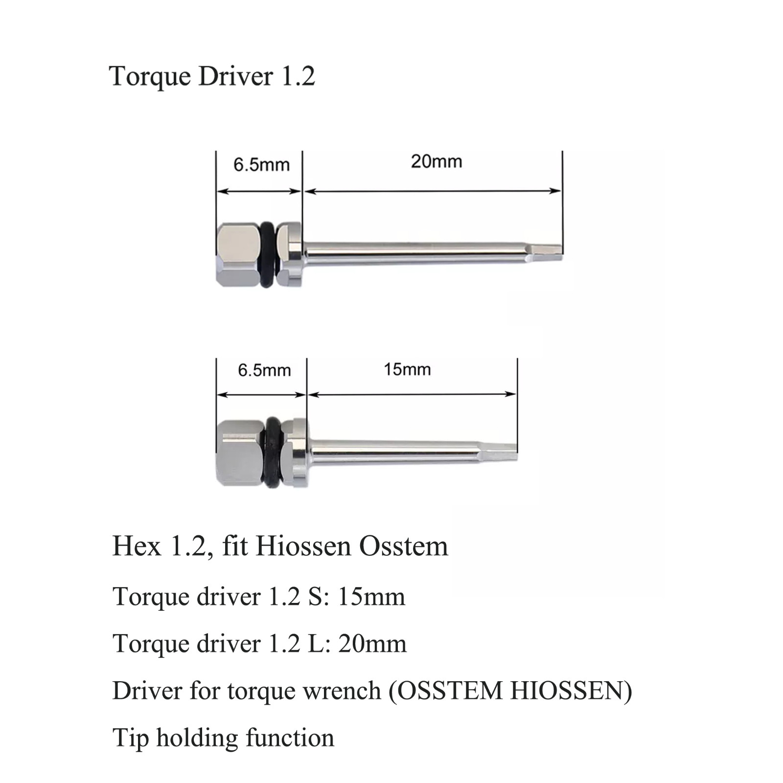 Hiossen Osstem Torque Driver Square Implant Hand Screwdriver Manual Hex 1.2mm