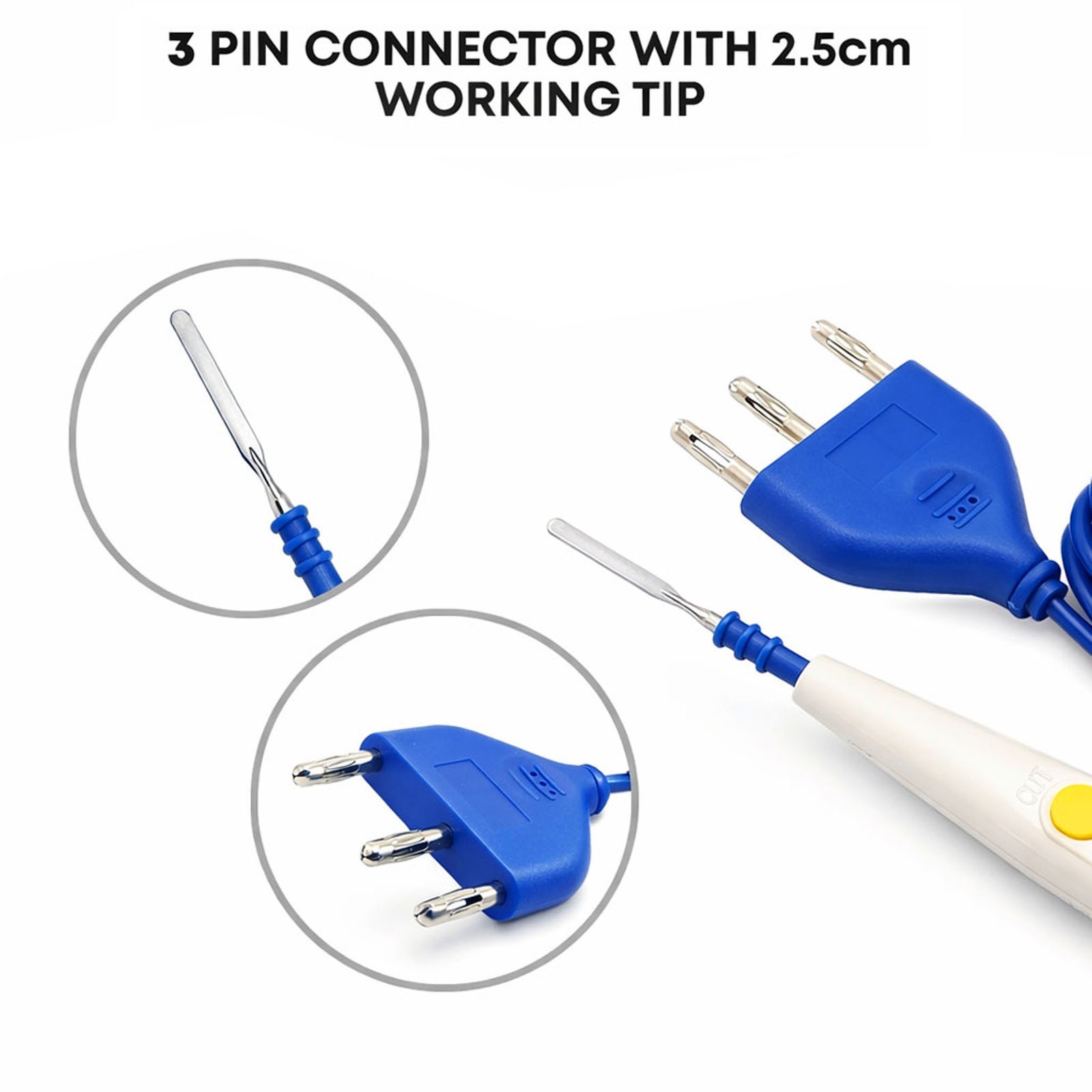 Diathermy ESU Cautery Electrosurgical Pencil with Blade Electrode Box of 10 Pcs