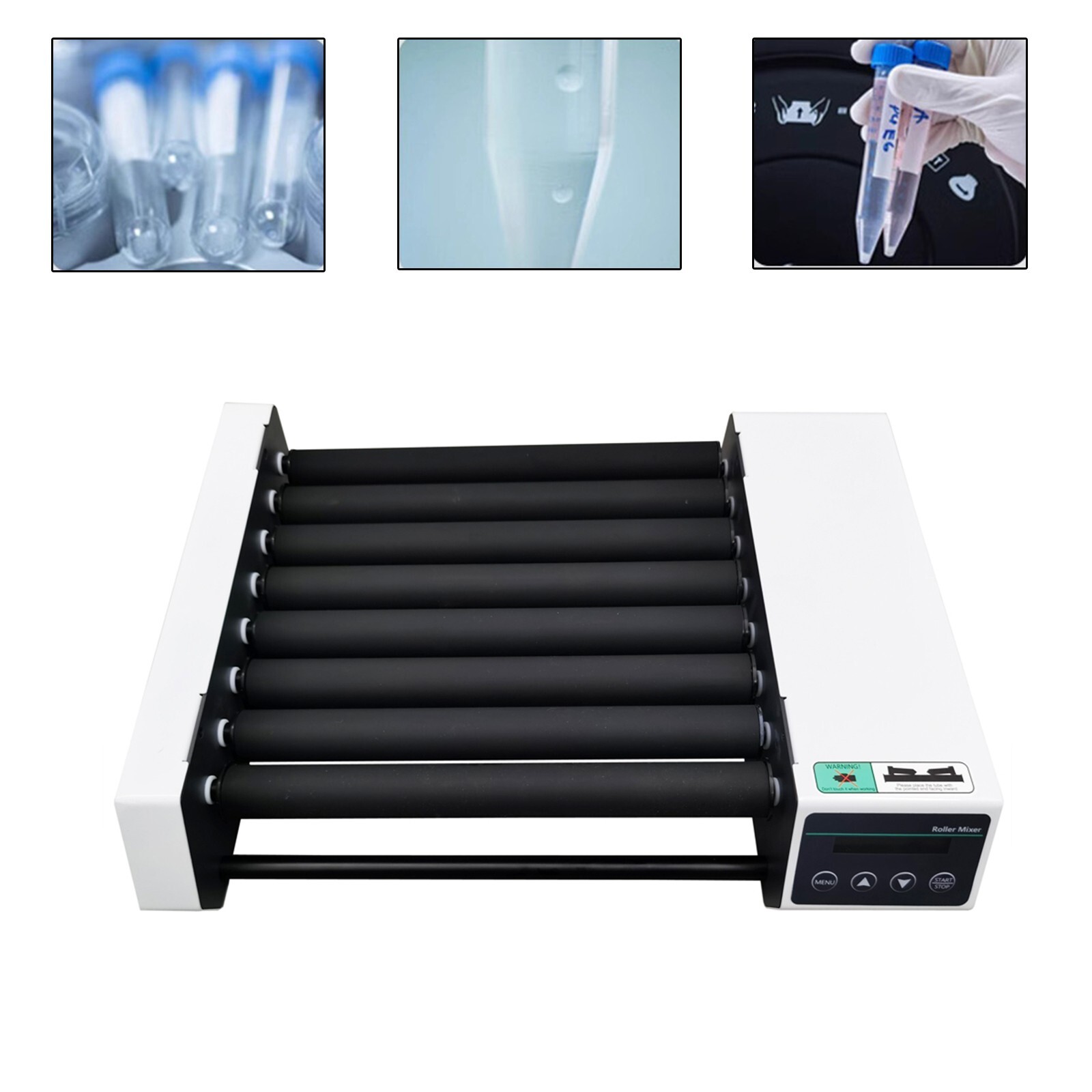 Eight Roller Blood Liquid Test Tube Mixer Lab LCD Speed Adjusted AC110-220V