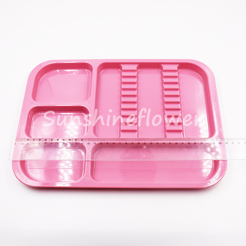 Dental Separate Autoclavable 135°C Divided Tray Plastic Set Up Trays 5 Color