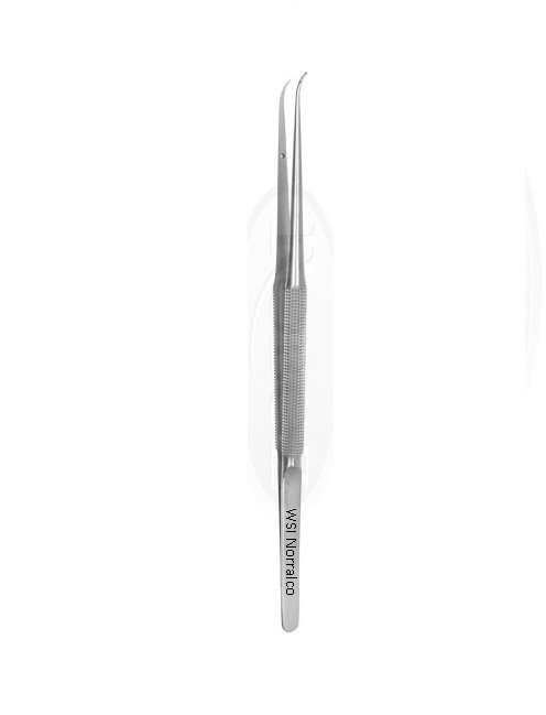 2 Rhoton Micro Forceps, Curved, Smooth Tips, 0.3 mm wide