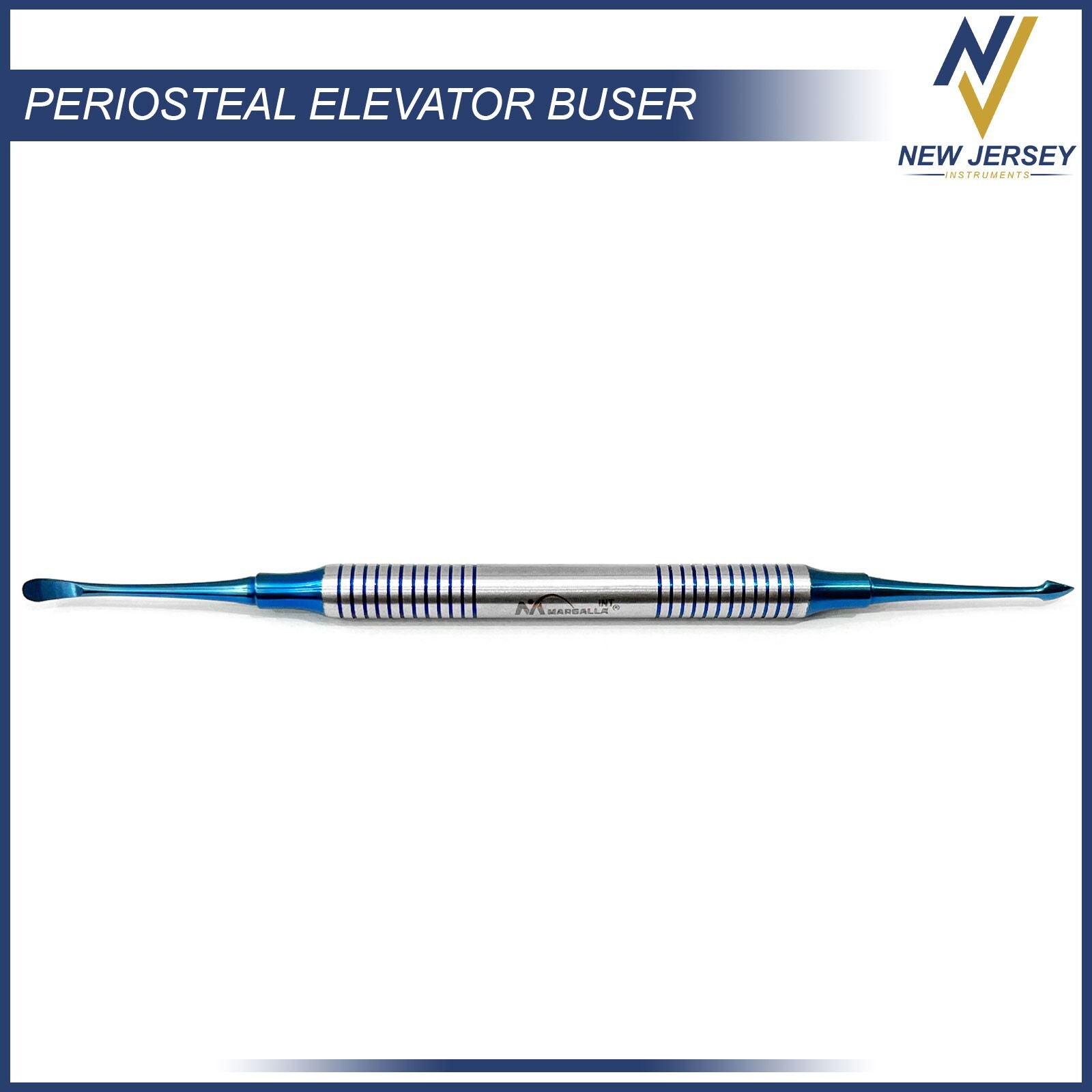 Dental Periosteal Elevator Buser Blue Titanium Coated Double Ended German Gr