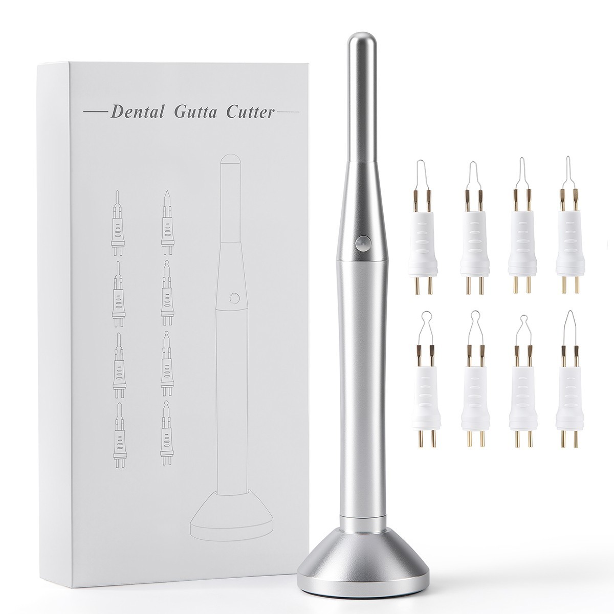 Dental Cordless Gutta Cutter Percha Tooth Gum Cut off with 8pcs Heated Tip