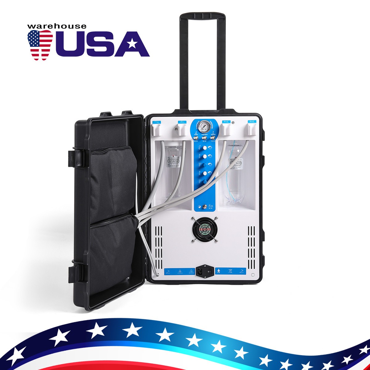 Portable Mobile Dental Delivery Unit Air Compressor Syringe Suction 4Hole /Chair