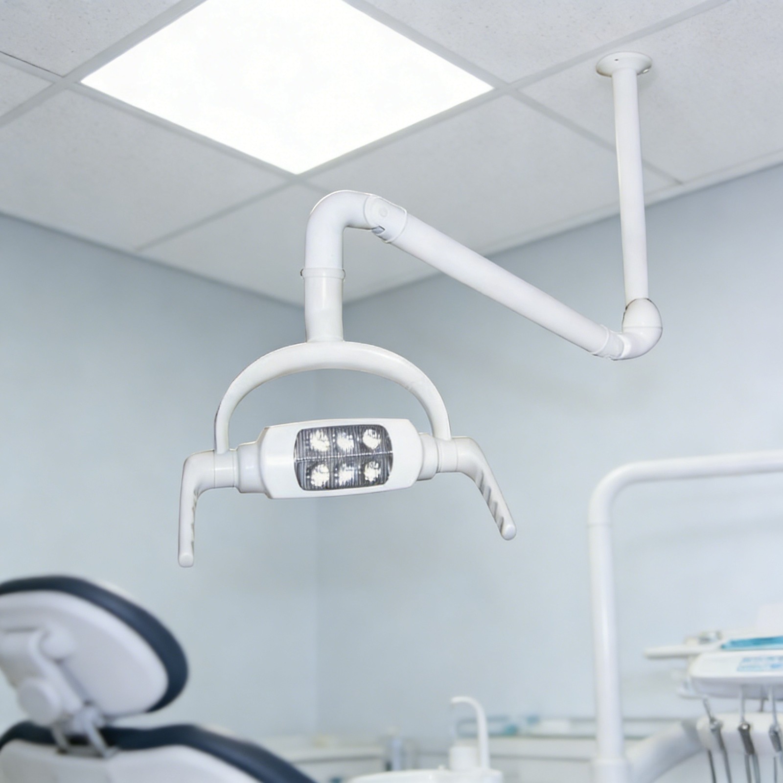 Dental Ceiling Oral LED Surgical Light Shadowless Operatory Lamp 6 LED w/h Arm