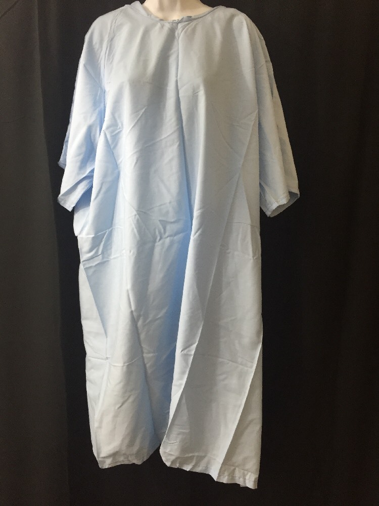 NEW LOT OF 11 UNICOR Short Sleeve Hospital Gowns Blue