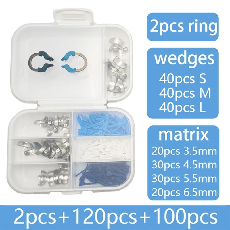 Dental Matrix Bands Ring Sectional Matrice Clamp Wedges Fit Palodent V3 System