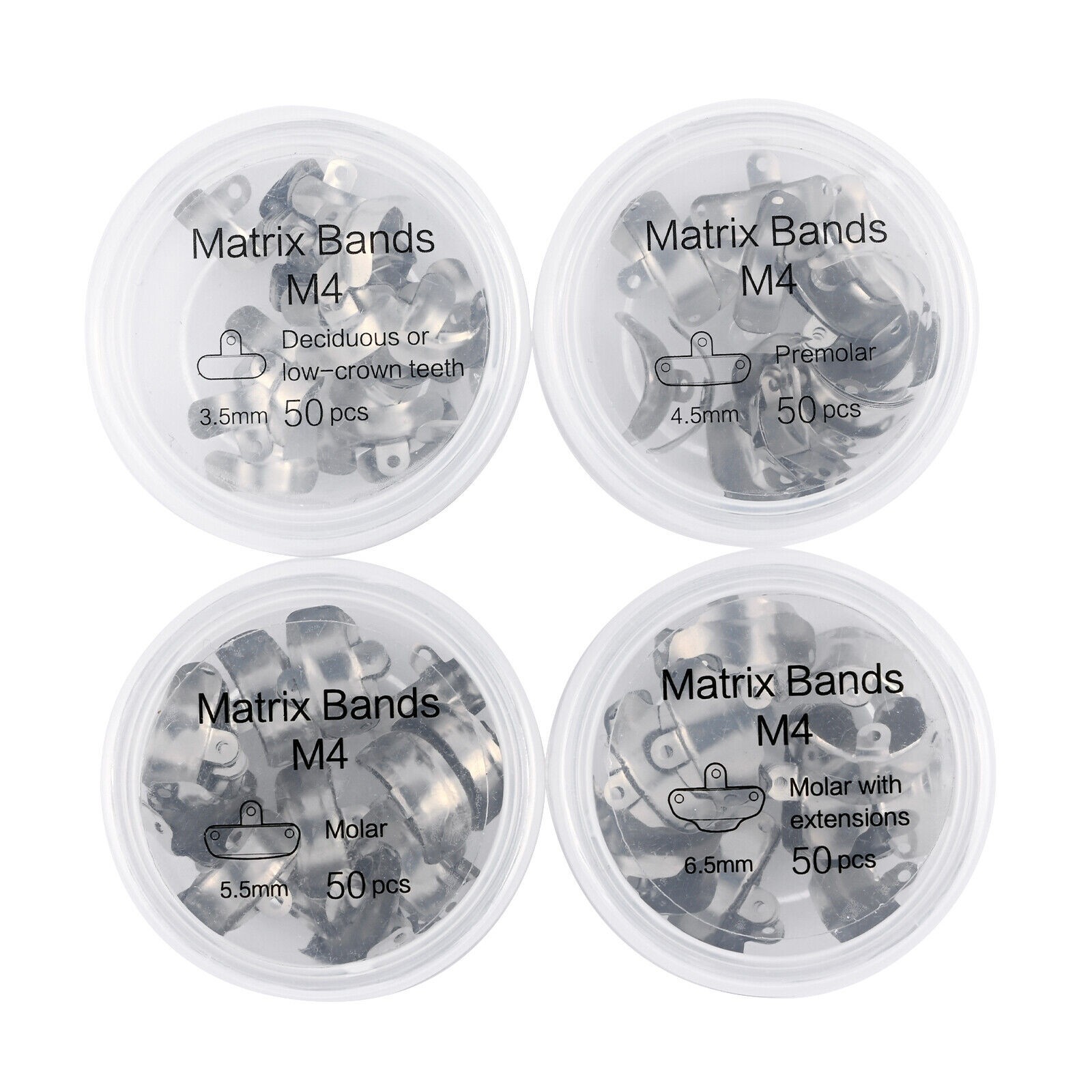 Dental Sectional Contoured Matrices Matrix Bands Metal Refills 50 Pcs 0.038mm
