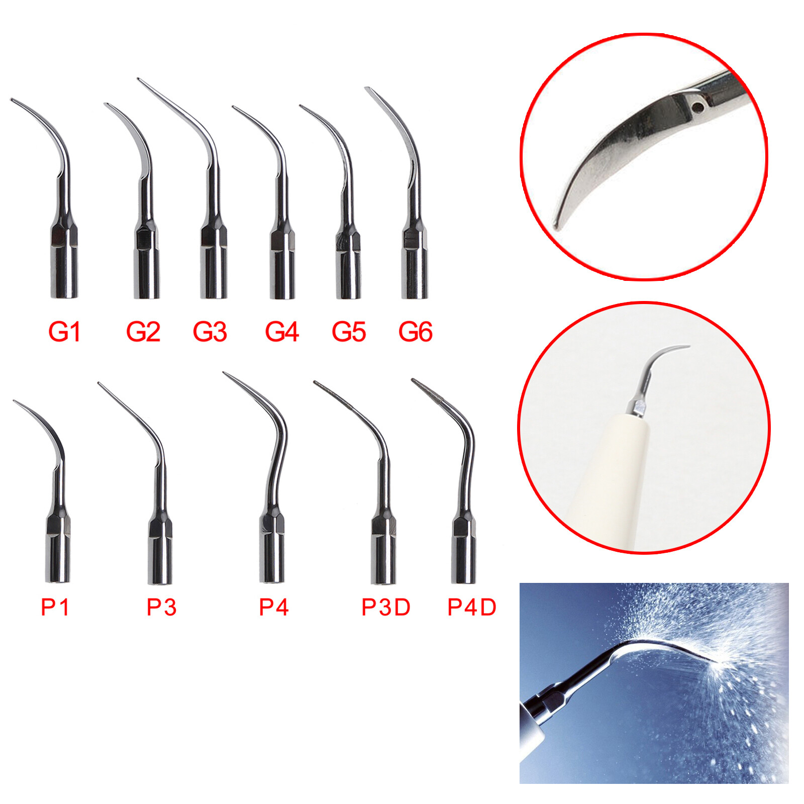 5pcs Dental Ultrasonic Scaler Scaling Perio Tips Fit Woodpecker EMS/DTE SATELEC