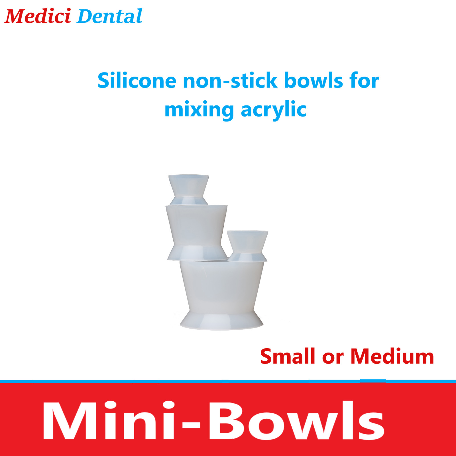 Dental Mini-Bowl Handy Silicone Mini Bowls for Mixing Acrylic Small or Medium