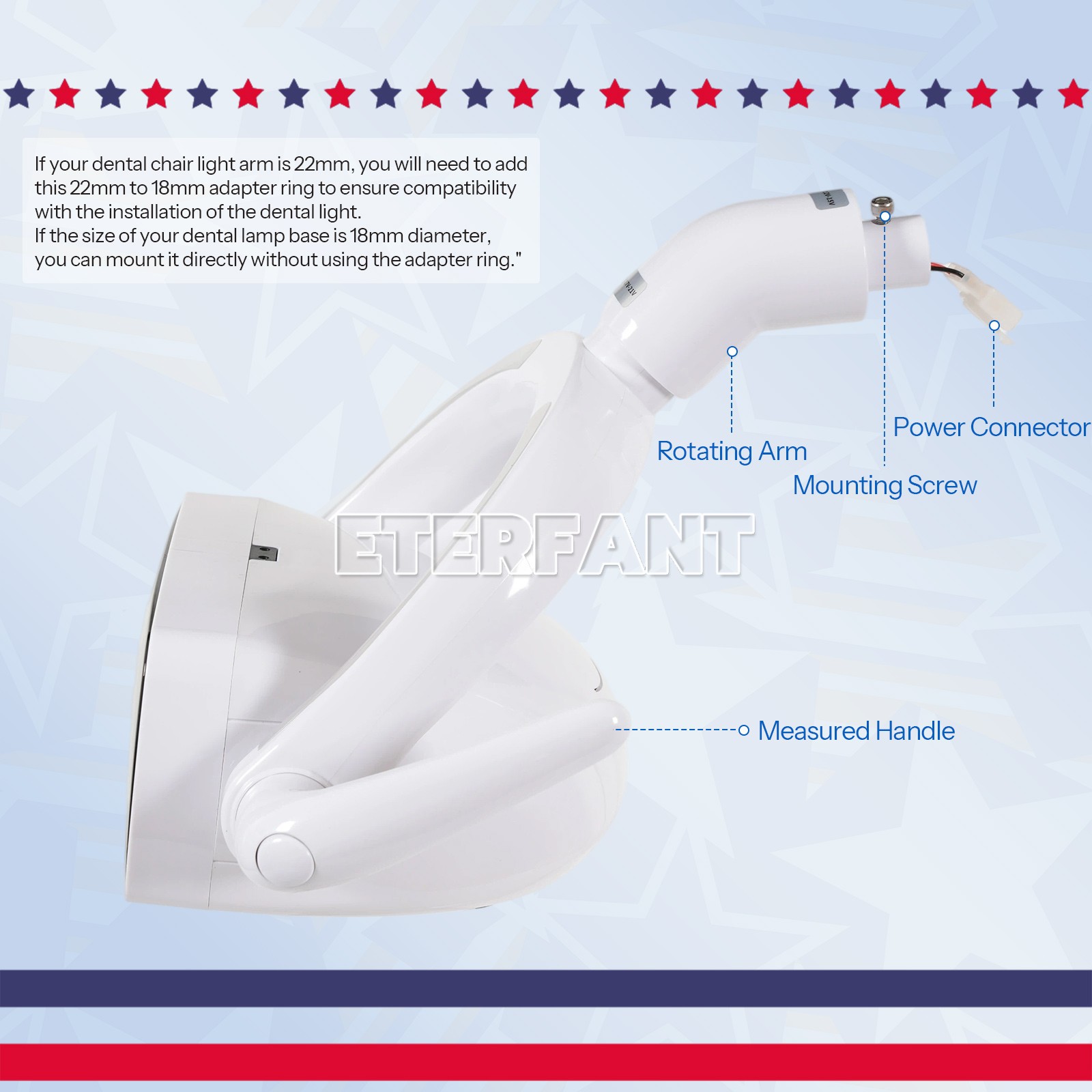 6W 4Bulb Single/Dual Color Dental Touch Dimmable LED Exam Light for Dental Chair