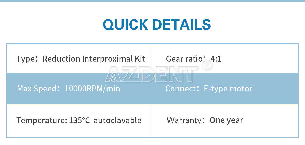 AZDENT Dental 4:1 Reduction IPR Contra Angle Handpiece Interproximal Strips Kit