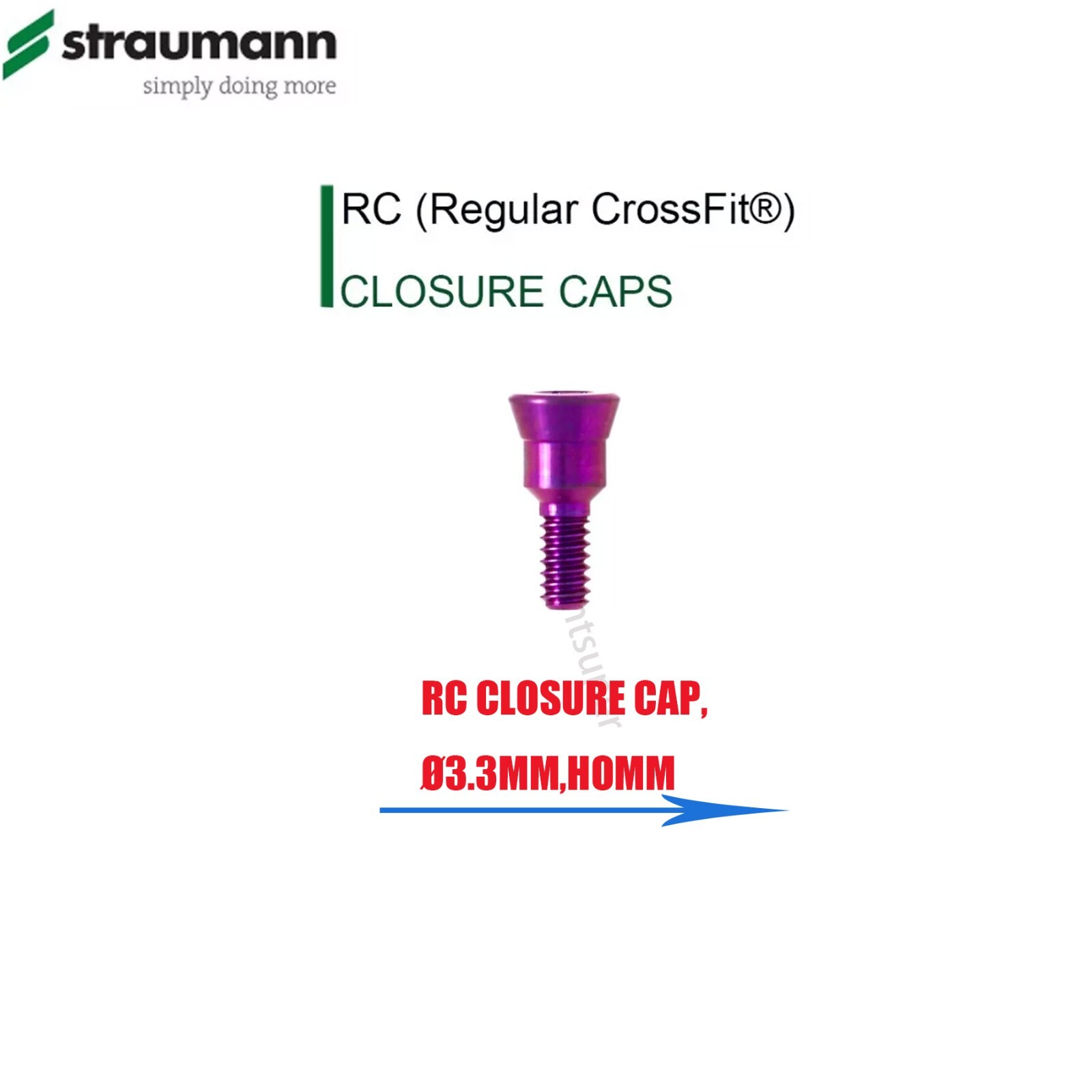 Closure Cover Screw RC/NC 0/0.5mm fits Straumann ITI Bone Level Healing Abutment
