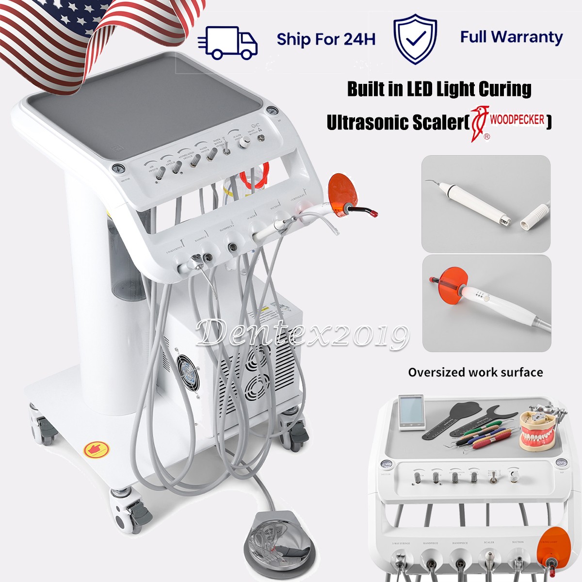 Mobile Dental Treatment Delivery Unit B033 with Compressor Curing light scaler