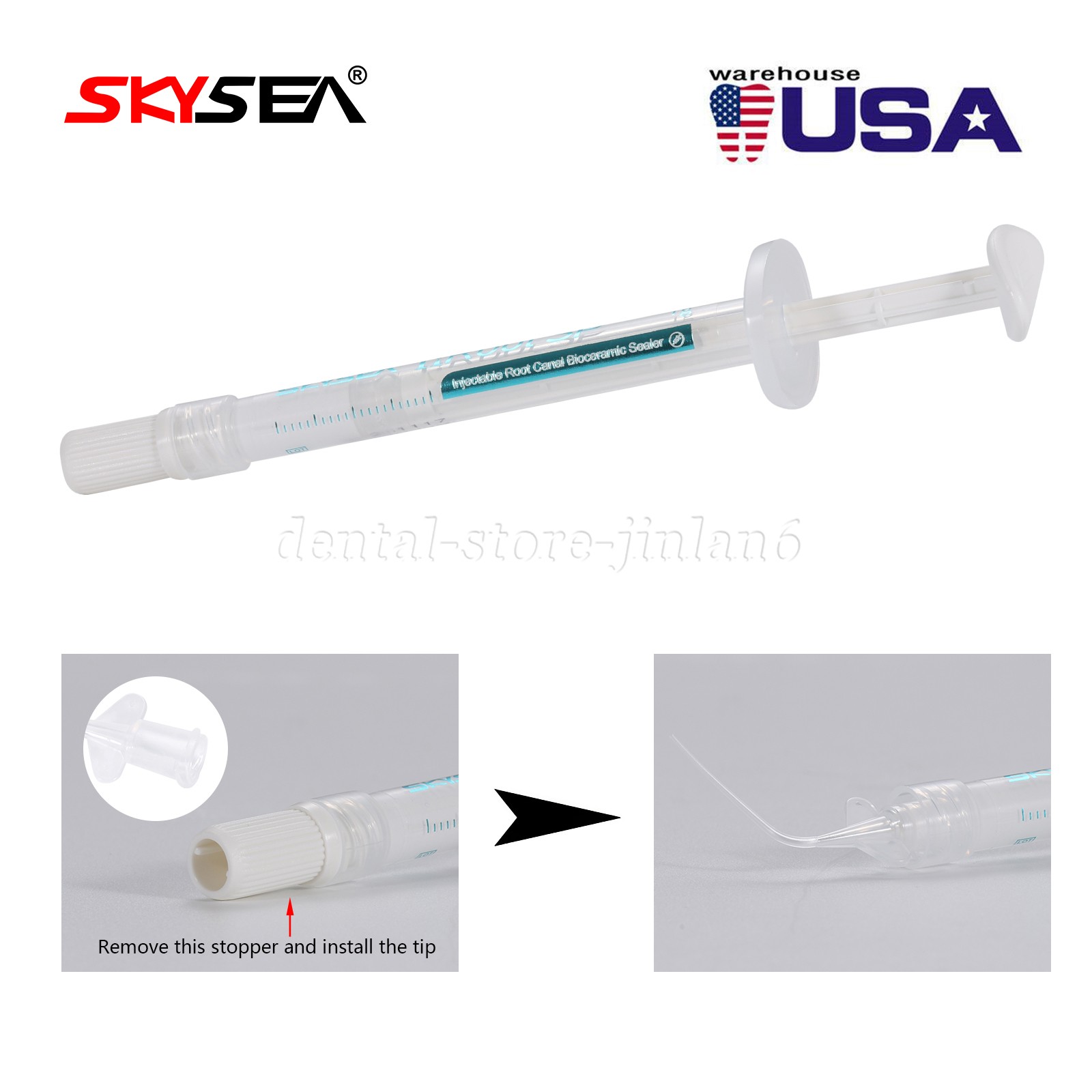Root canal bioceramic sealer Root Canal Endo Filling Cement 1g +10 Tips Dental