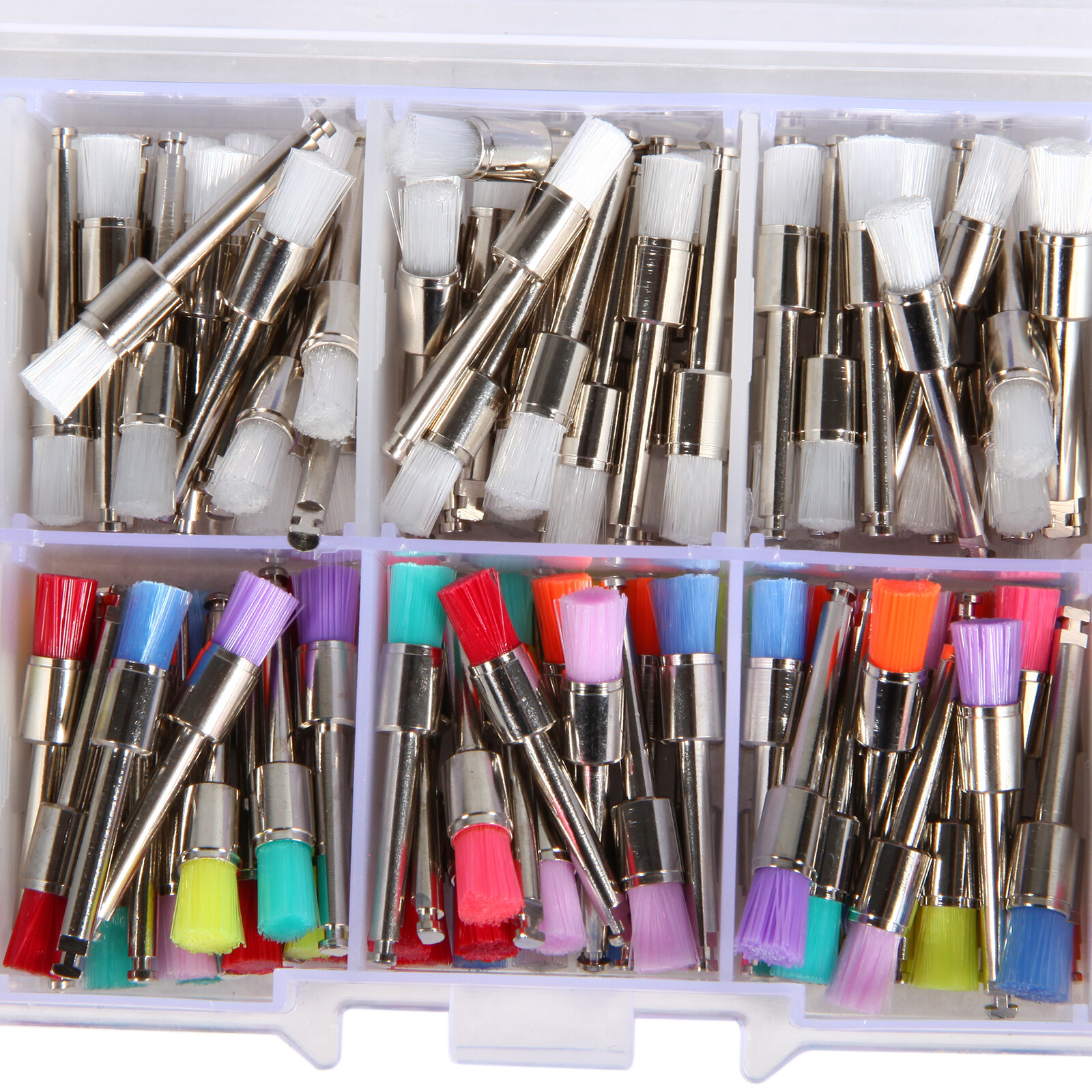 200pcs Dental Prophy Teeth Polishing Brushes Rubber Flat Latch Type Mixed DL