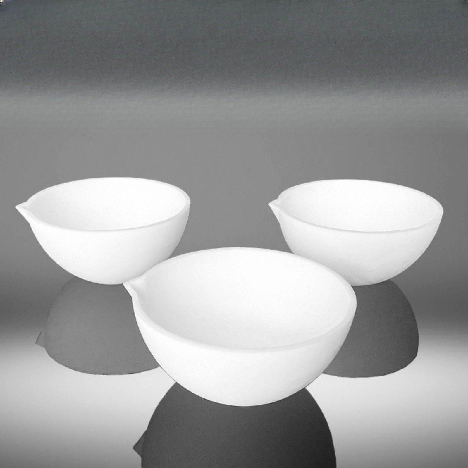 PTFE F4 Evaporation Dish, Round Flat Bottom Corrosion Resistant Lab Container