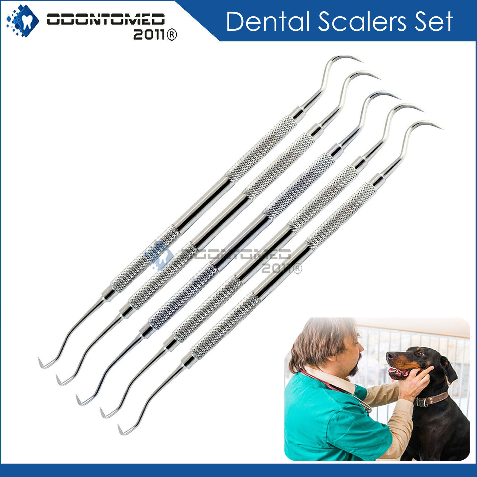 SET OF 5* SICKLE SCALER H6-H7 DENTAL HAND TOOLS INSTRUMENTS