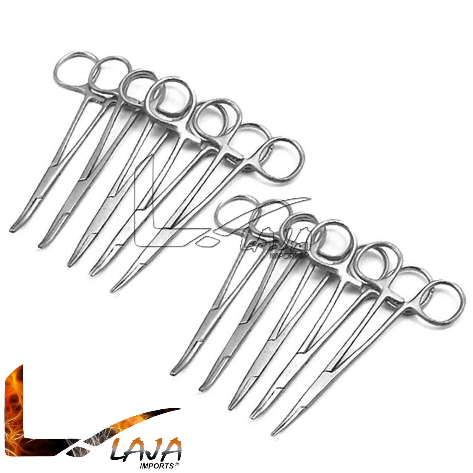 Lot of 12, 5″ Curved Forceps Fly Fishing Locking Mosquito Hemostat Forceps