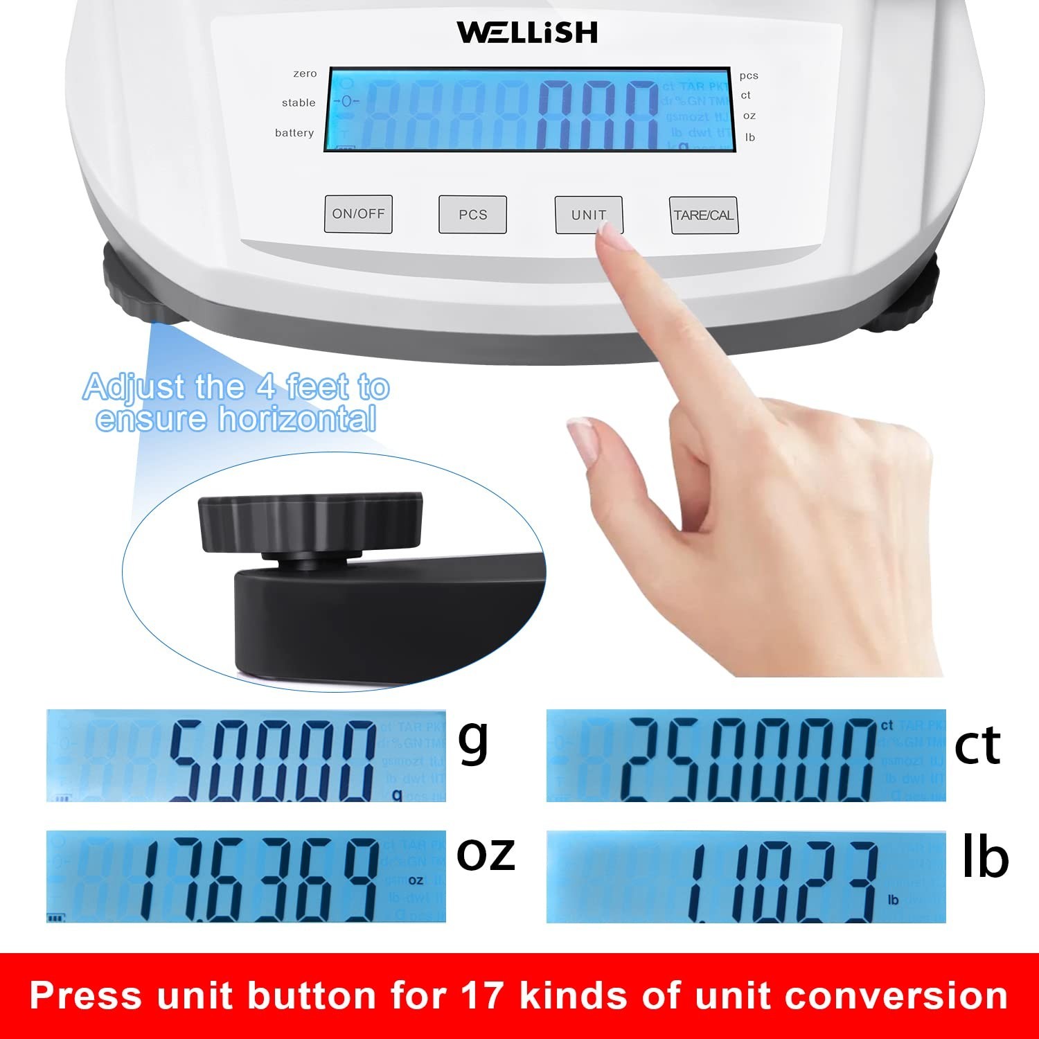 High Precision Digital Scale 5000g/0.01g Analytical Balance for Kitchen & Lab Us