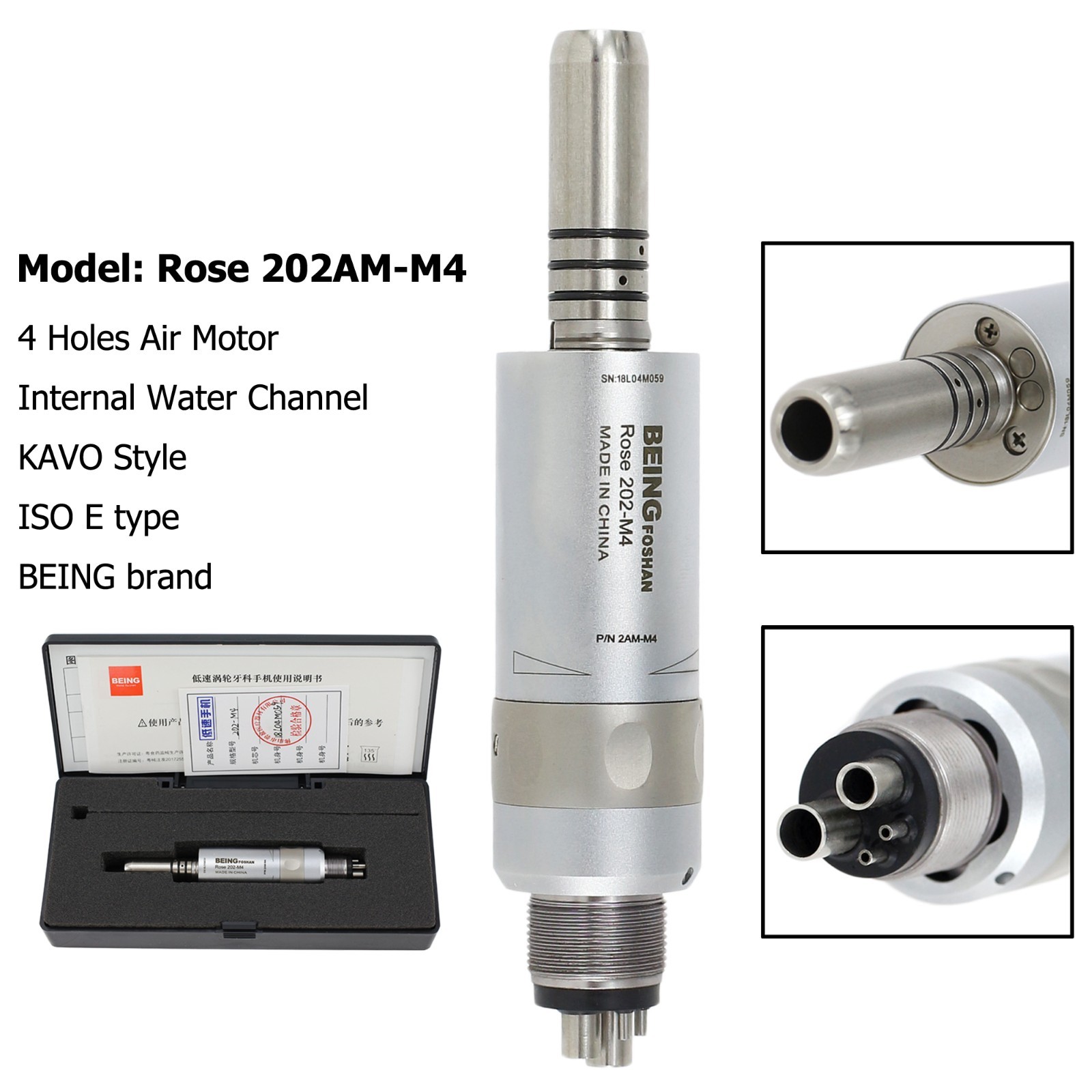 BEING COXO Dental Air Motor 4 6 Hole LED Fiber Optic Slow Speed Handpiece E Type