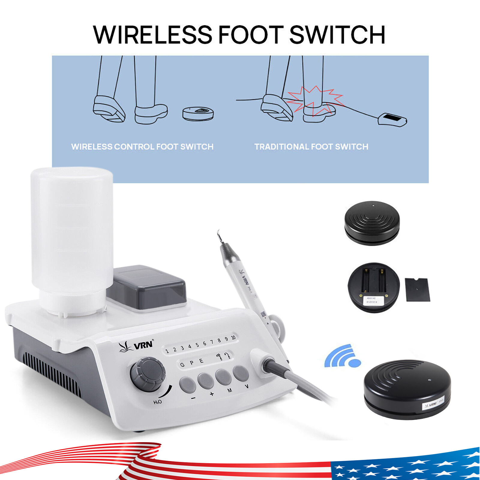 LED Dental Ultrasonic Piezo Scaler HW-5L Handpiece with 5 Tips