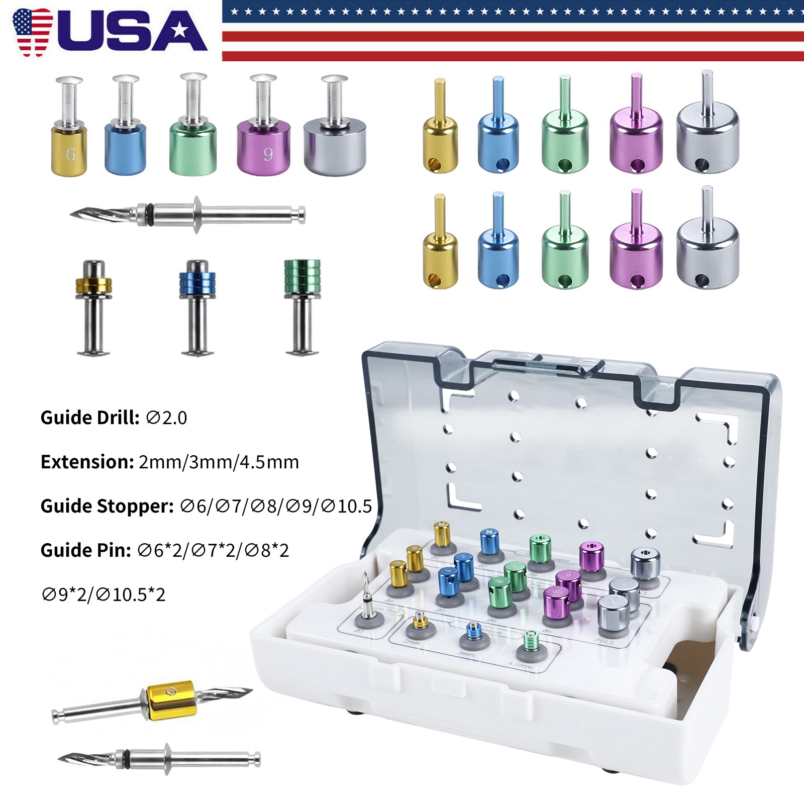Dental Implant Drill Guide Positioning Space Drill Pilot Pins Spacing An Implant