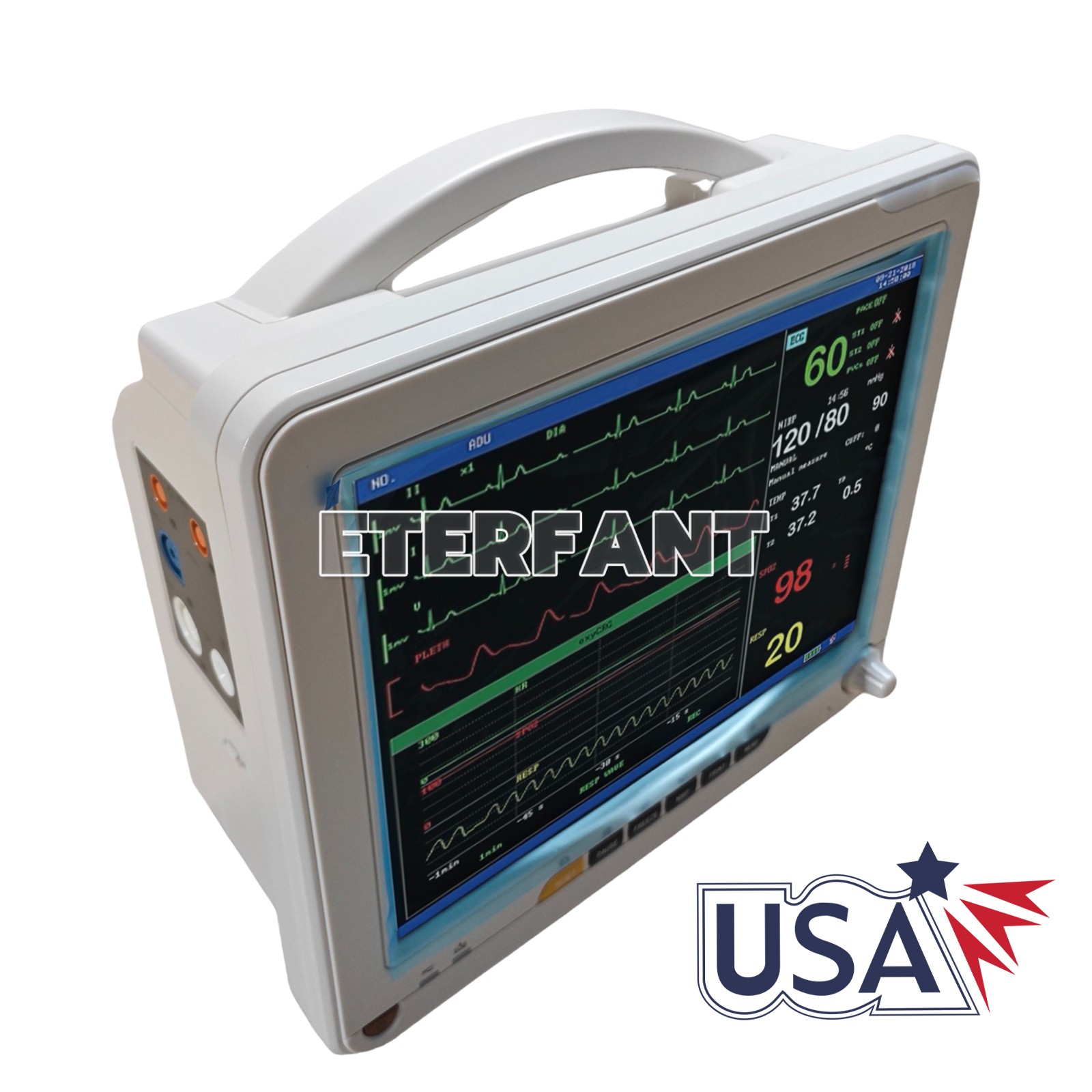 12/8″ Patient Monitor F Hospital CCU ICU Vital Sign TEMP SPO2 PR NIBP/RESP ECG