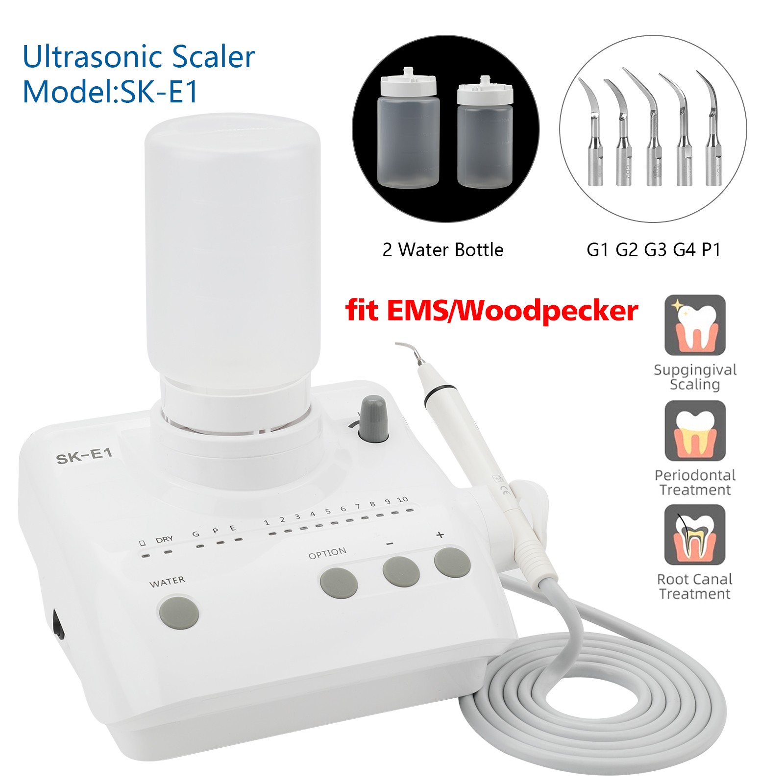 Dental Ultrasonic Piezo Scaler 2 Bottles Fits EMS Cavitron Woodpecker Handpiece