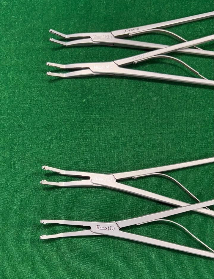 4pc Laparoscopic Open Surgery Hem-o-Lok Applier Black (ML)/ Purple (L) Reusable