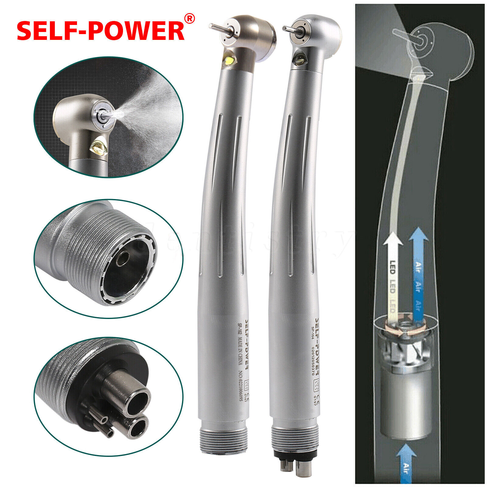 NSK Style Dental LED Fiber Optic E-generator/ High Speed Handpiece Turbine 2/4H