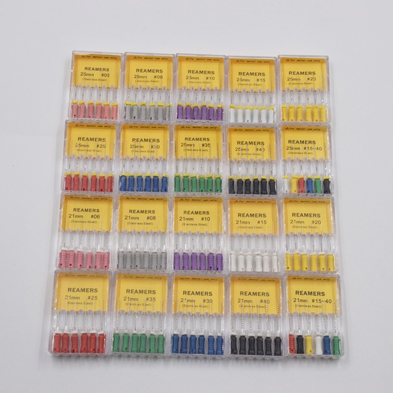 6Pcs Dental Stainless Steel Endodontic Root Canal H/K/R File 21/25/31mm Hand Use