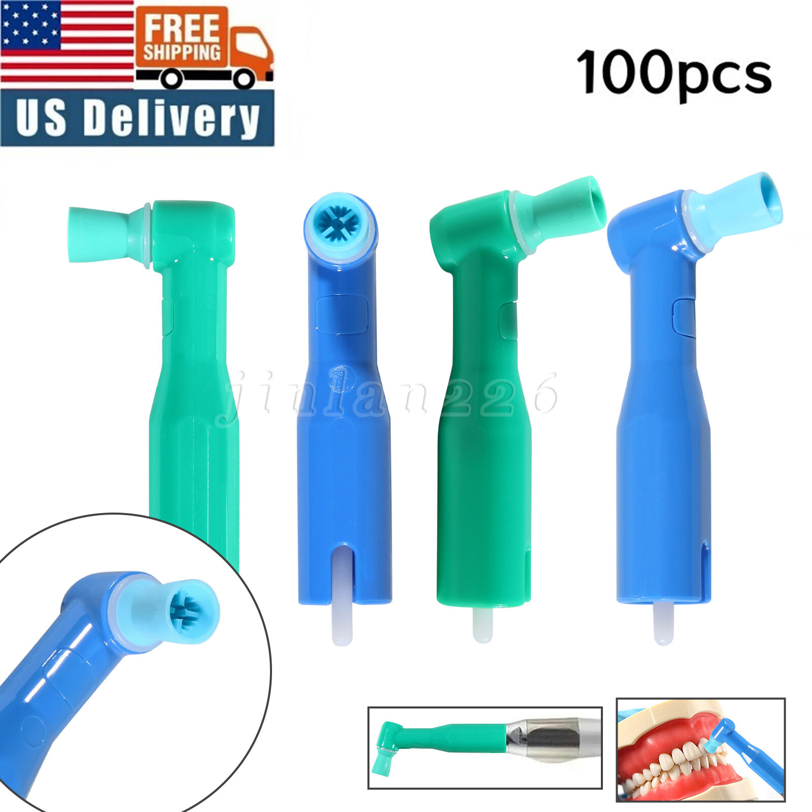 500pcs Dental Disposable Prophy Angles Top Quality Latex Free Soft or Firm