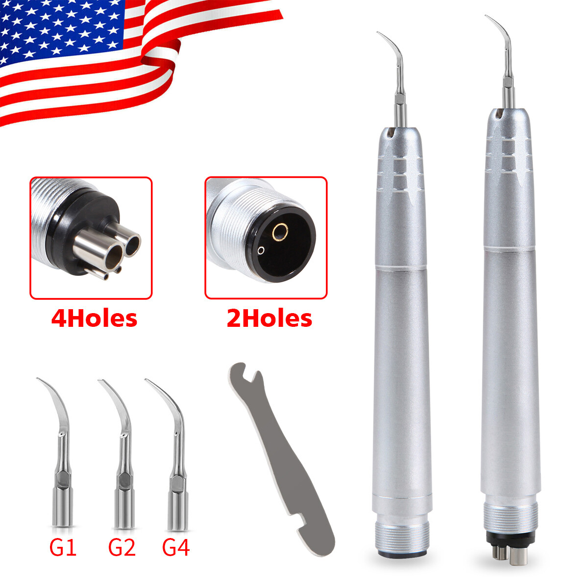 Dental pieza de Mano de Escalador de Aire Sónico+G1, G2, G4 Puntas USA
