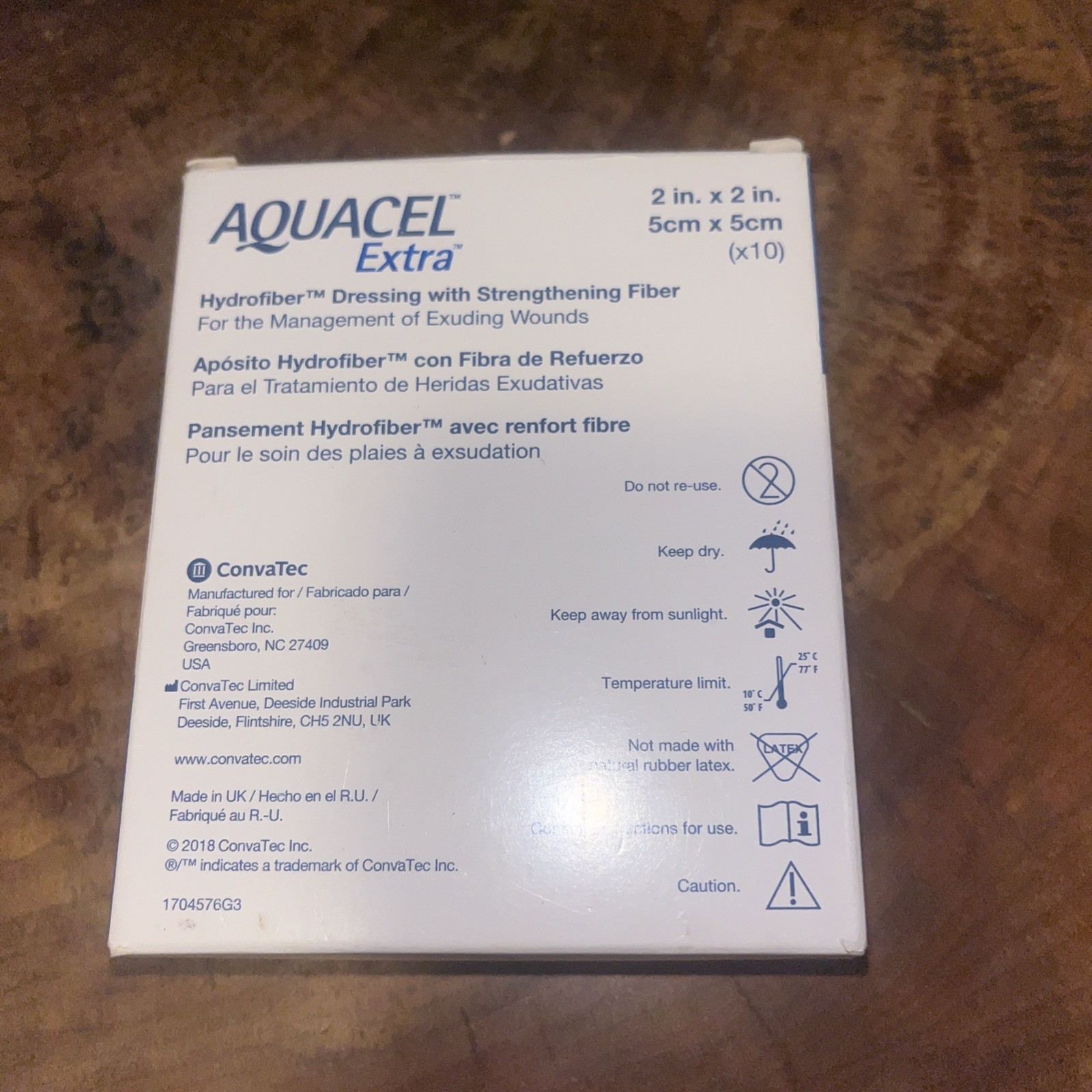 Convatec AQUACEL EXTRA 2″x2″ Open Box Of 9 Dressing Ref 420671 Exp 03/01/2029