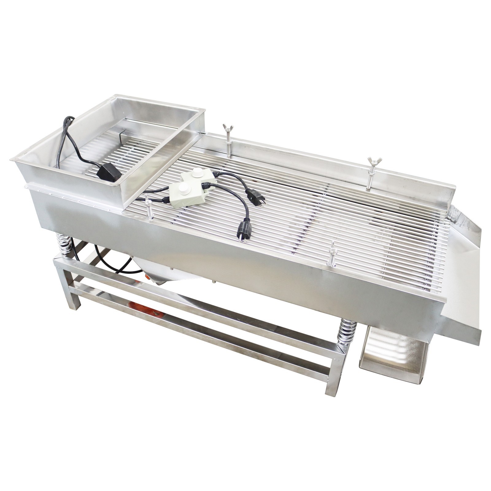 80WX2 Straight Sieve Shaker Machine with 10MM Long Strip Screen 110V/60HZ